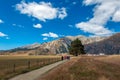 Tourists visiting Castle Hill in Southern Alps, Arthur's Pass, South Island of New Zealand